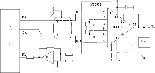普通型心電檢測(cè)電路