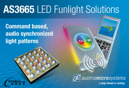 奧地利微電子全新韻律燈LED驅動器AS3665