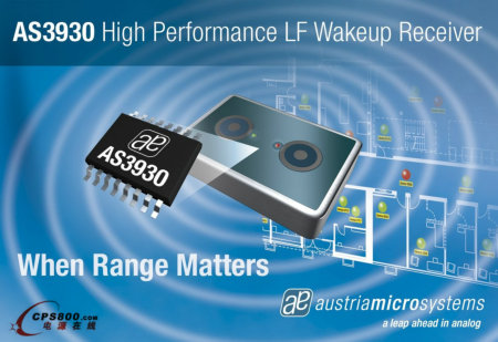 奧地利微電子低頻喚醒接收器AS3930僅需最少外部元件