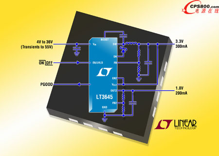 具集成 LDO 的 36V、500mA (IOUT) 降壓型 DC/DC 轉換器