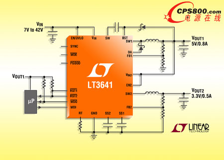 雙通道、電流模式降壓型開關穩壓器 LT3641