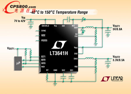 具55V瞬態(tài)保護的42V輸入、2MHz雙通道降壓型穩(wěn)壓器