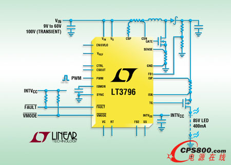 100V、恒定電流和恒定電壓控制器