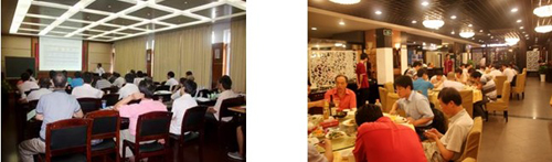 授課過(guò)程中學(xué)員們?cè)谡J(rèn)真的傾聽專家的講解、培訓(xùn)班晚宴交流現(xiàn)場(chǎng)