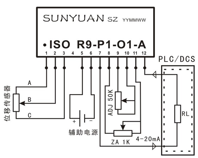 電阻信號隔離放大器ISO R-P-O-A產品典型應用圖
