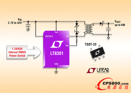 凌力爾特公司推出單片反激式穩壓器 LT8301