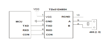 485隔離收發器應用接線圖
