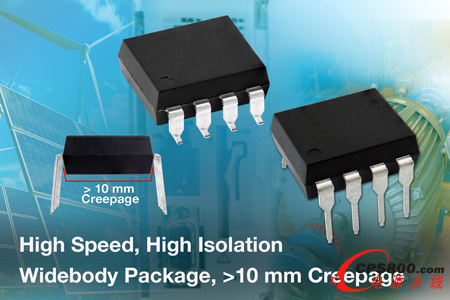 Vishay推出具有高可靠性、高速的新系列VOW Widebody高隔離電壓光耦器件