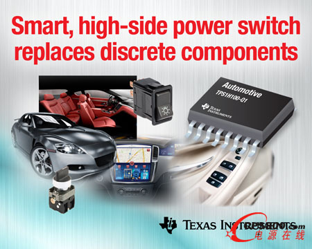 TI推出智能電源開關取代了汽車動力總成和汽車車身電子系統中的離散組件