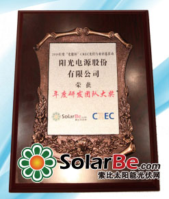 陽光電源榮獲2015“光能杯”最佳研發(fā)團(tuán)隊(duì)等五項(xiàng)大獎(jiǎng)