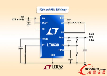 100V、600mA (IOUT)、同步降壓型穩壓器