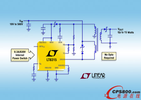 高電壓隔離型單片反激式穩壓器