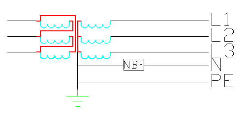 NBF接在分配電柜零線上